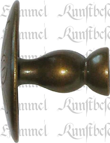 Knopf historisch, Möbelknopf rustikal Messing patiniert, Ø 40mm, antike alte Möbelknöpfe Bild 2